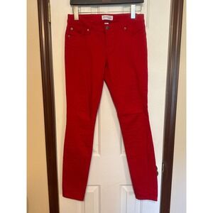 Express Jeans Red Denim Skinny Ankle Everyday Casual‎ Pants Size 6